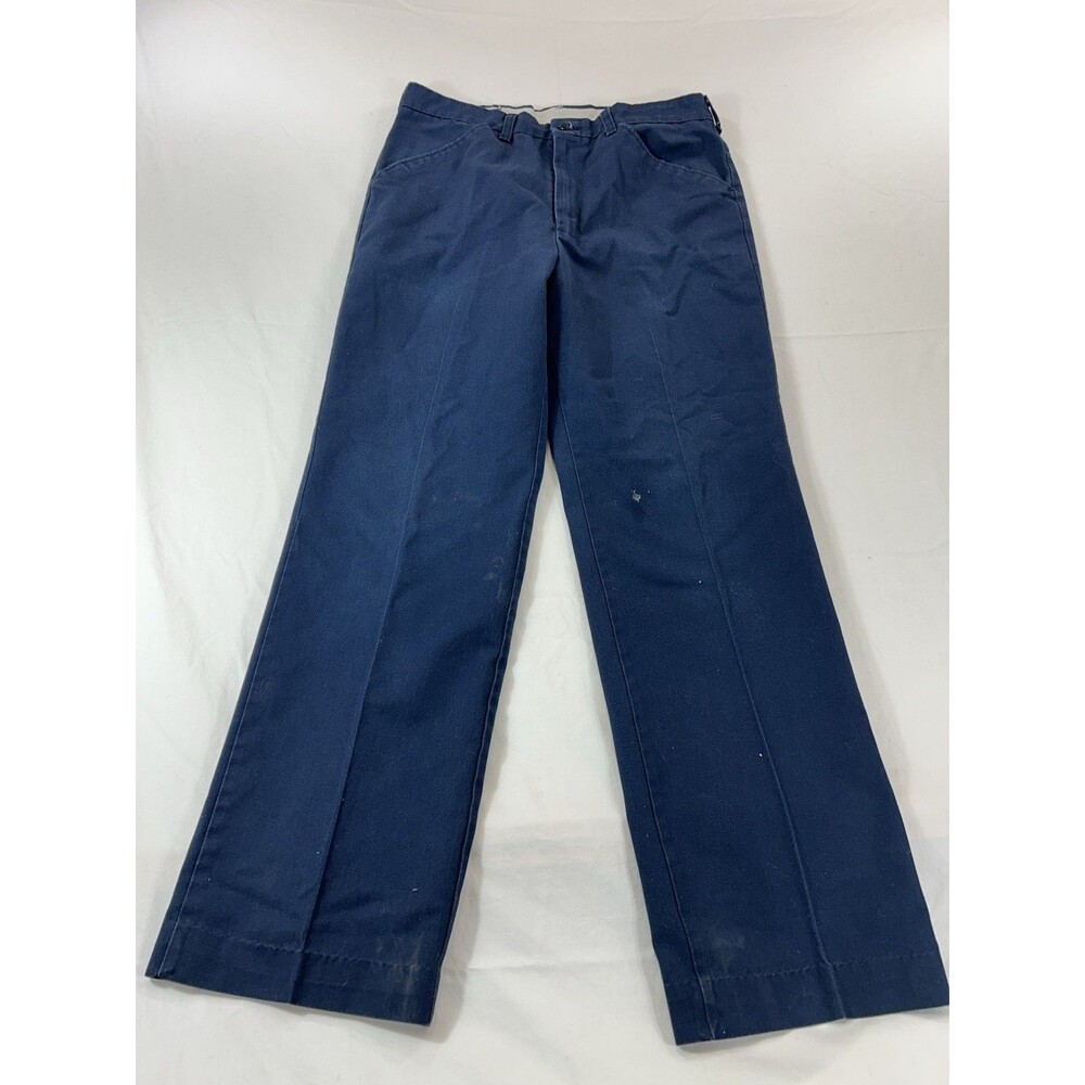 Red Kap Work Pants Mens 32x29 Navy Touchtex II Chino Straight Workwear Flat Fron